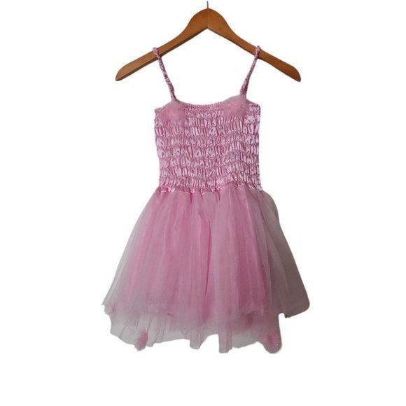 HH Pink Tule Feather Dress Fit Flare Stretch Dress - Picture 10 of 10